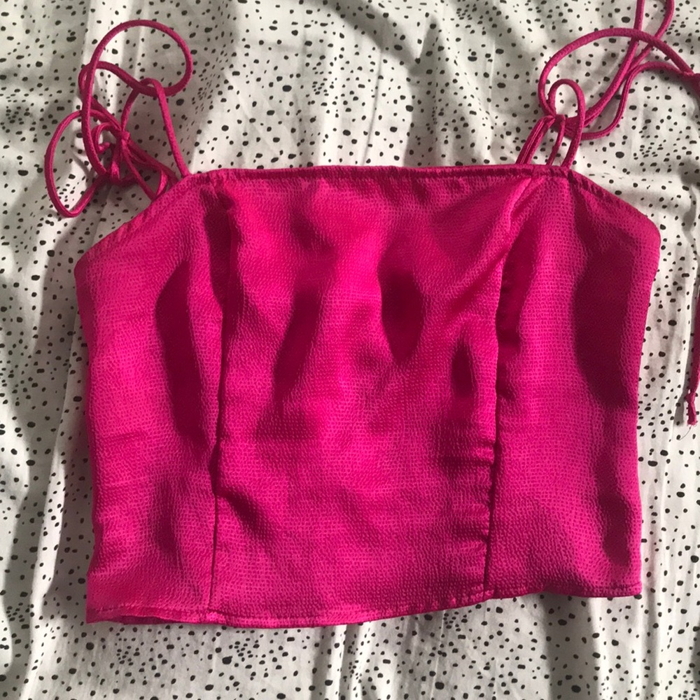 Hot pink satin cami